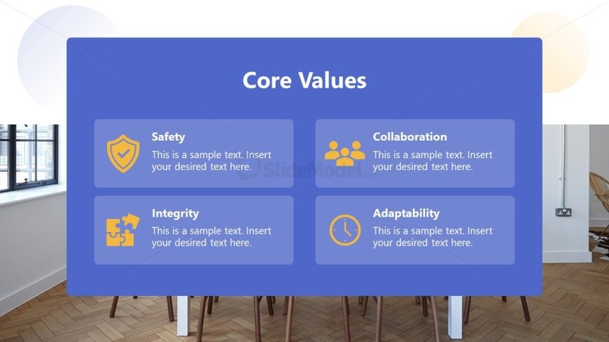 Customizable Gold Blue Corporate Culture PPT Template