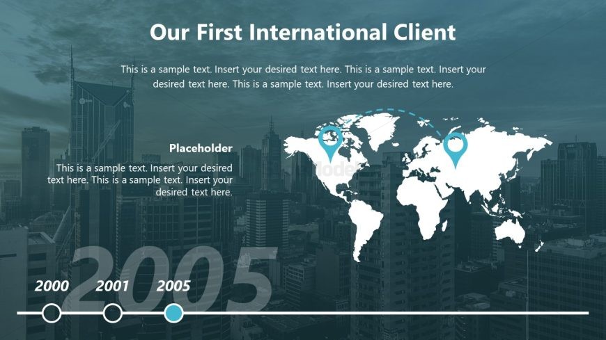 Customizable Corporate History Timeline Slide