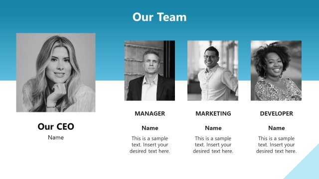 Our Team Slide – Blue Business Template