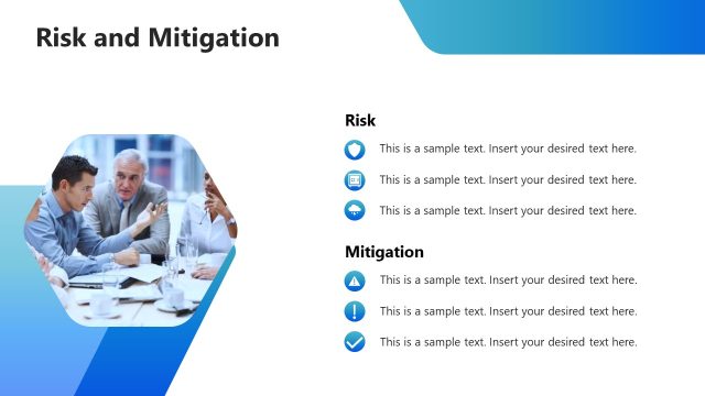 Editable Risk & Mitigation Slide with Placeholder Text