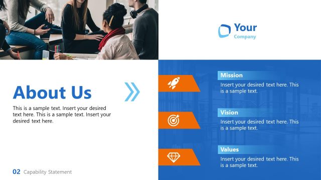 About Us Slide – Capability Statement Template Slide