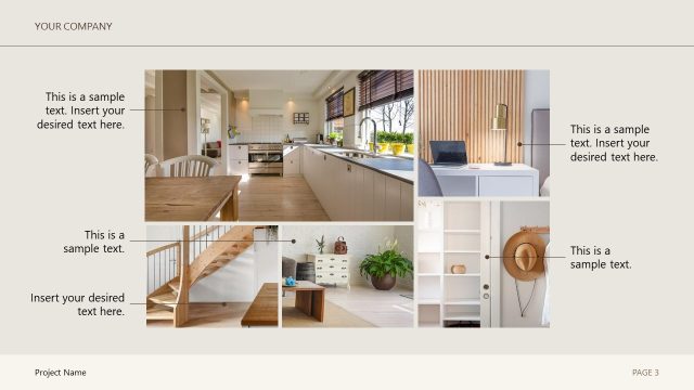 Slide with Images – Interior Design Project Proposal PPT Template