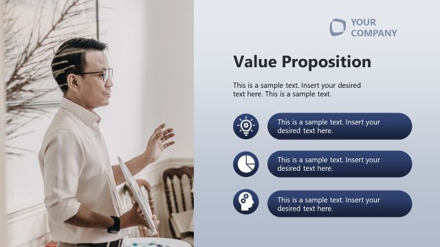Three Points Value Proposition Slide