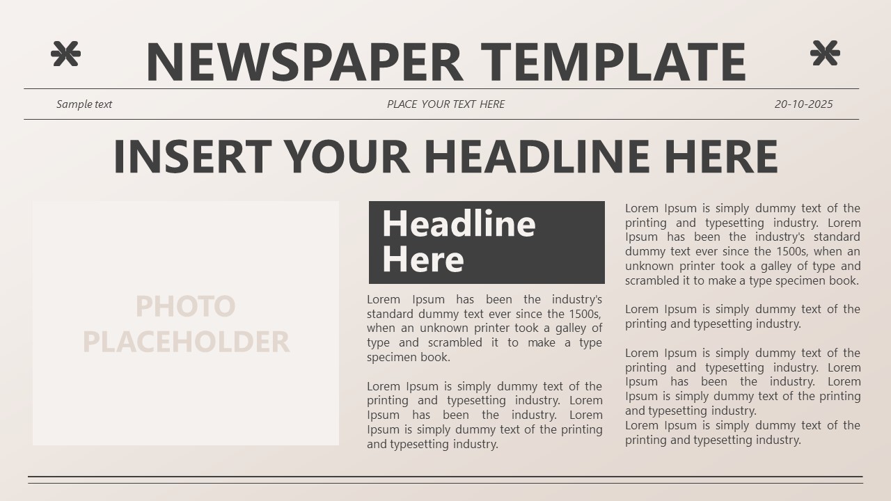 Newspaper PowerPoint Slide 