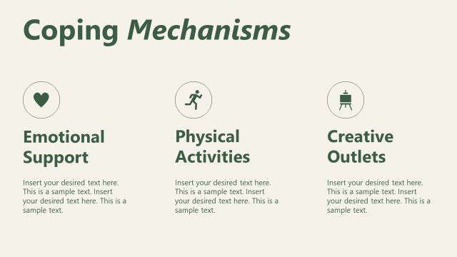 Coping Mechanisms Presentation Slide with Relevant Infographics