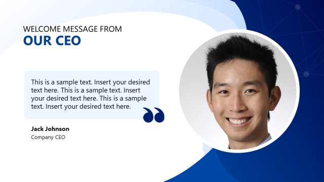 Welcome Message From CEO – Business Overview Template