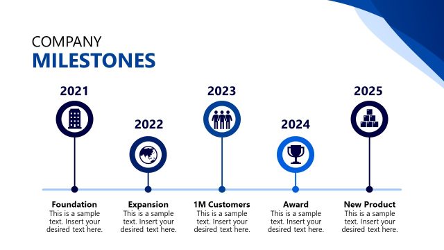 Company Milestones Slide – Business Corporate Overview Presentation