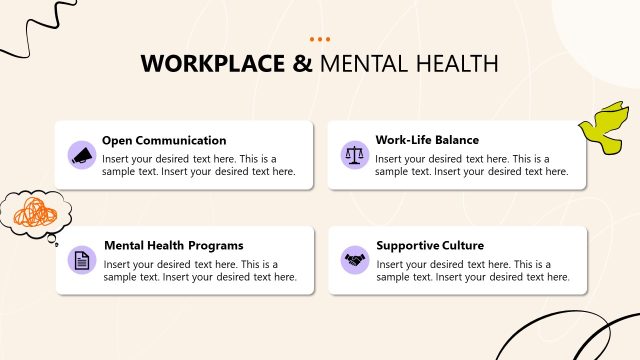 Workplace & Mental Health – Wellness PowerPoint Template