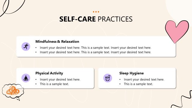 Self-care Practices Slide – Wellness & Mental Health Template