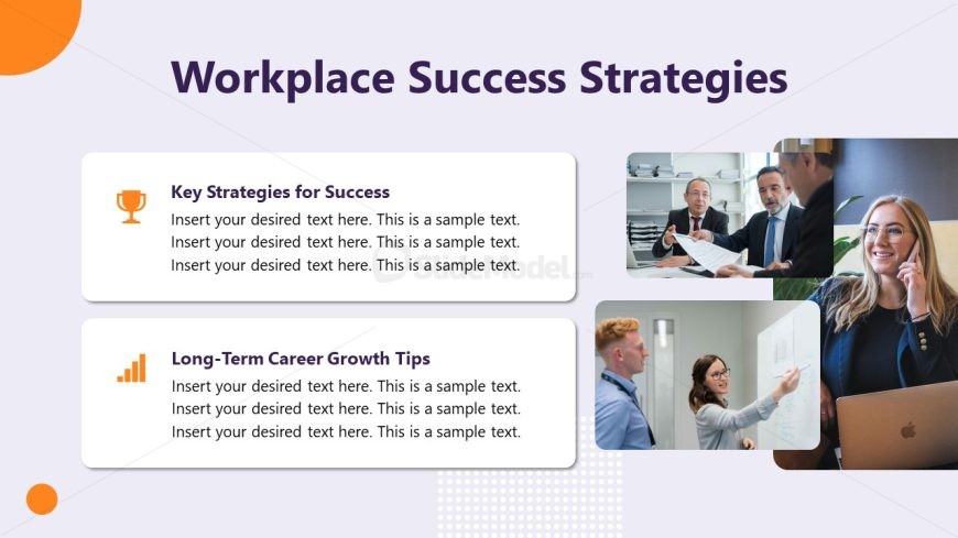 Workplace Success Strategies PPT Template Slide