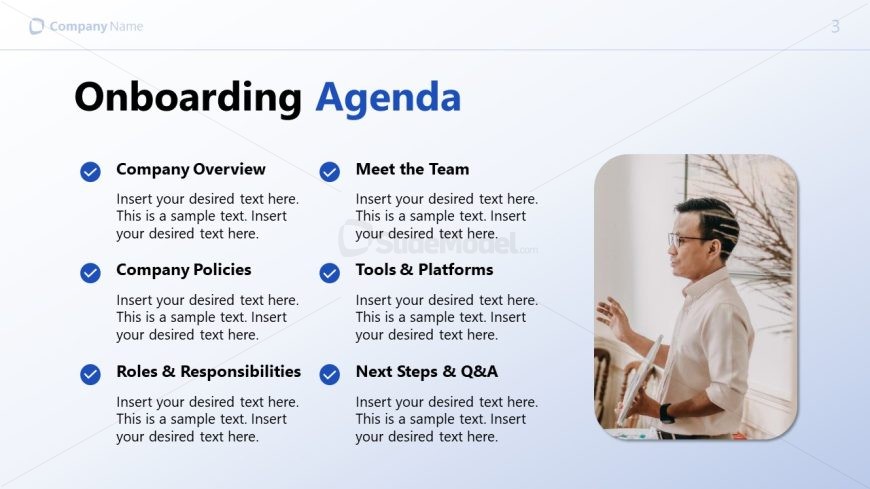 Bullet Ticks List Format Slide for Agenda Presentation
