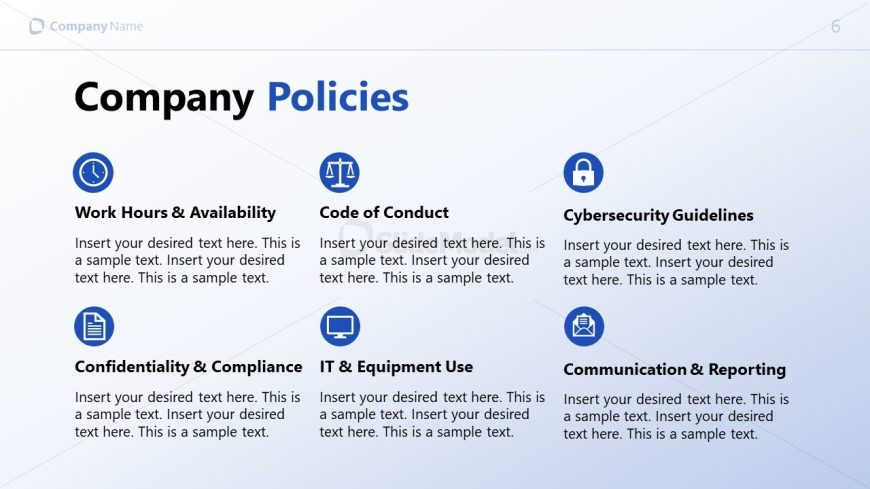 Virtual Onboarding Template - Company Policies Slide