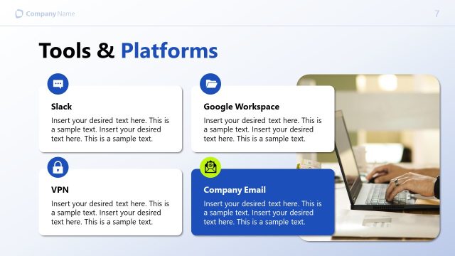 Four Blocks Tools & Platforms Slide