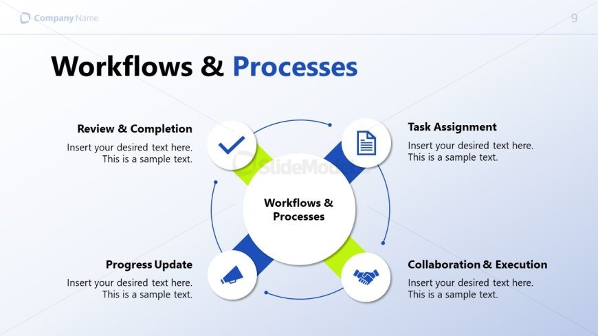 Circular Process Diagram Slide for Workflow & Process Presentation