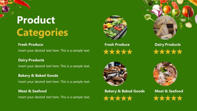 Slide for Showing Product Categories – Supermarket PPT Template