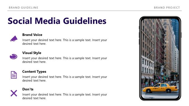 Social Media Guidelines PPT Slide – Brand Guidelines Template