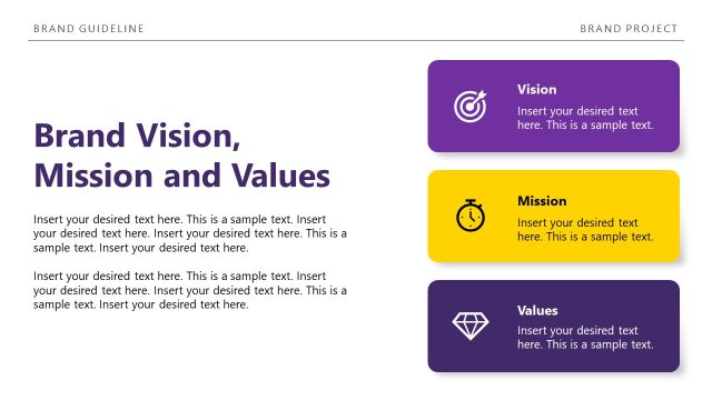 Brand Vision, Mission & Values Slide
