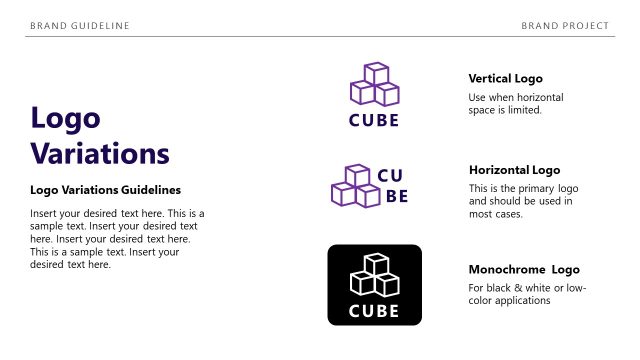 Logo Variations Diagram Slide – Brand Guidelines PPT Template