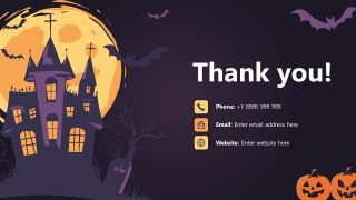 Scary Haunted Template with Haunted House Illustration