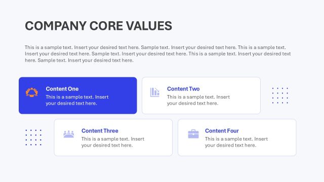 Company Core Values for Corporate Culture Template