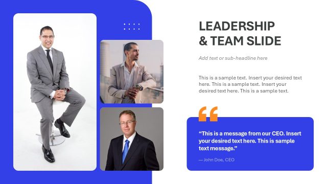 Leadership Team Profile – Corporate Culture PowerPoint Template