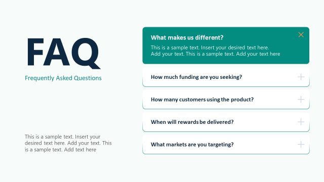 FAQs Slide – Crowdfunding Media Kit Template Slide