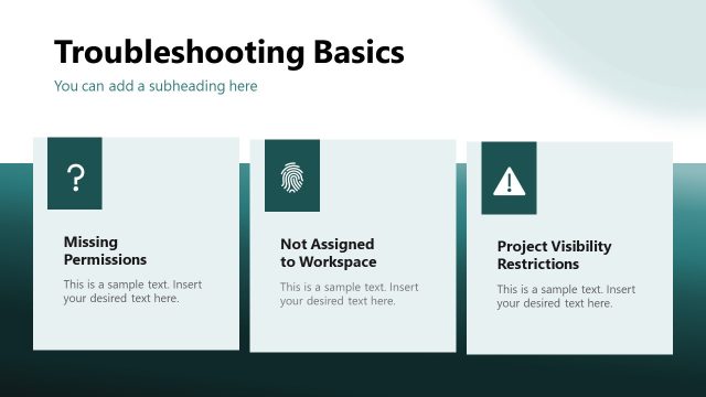 Troubleshooting Basics Discussion Slide – Product Training Template Design
