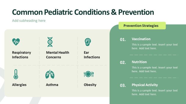 Common Pediatric Conditions and Prevention Infographics Slide