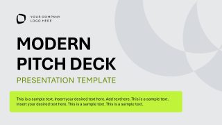 PowerPoint Modern Pitch Deck Template - Cover Slide