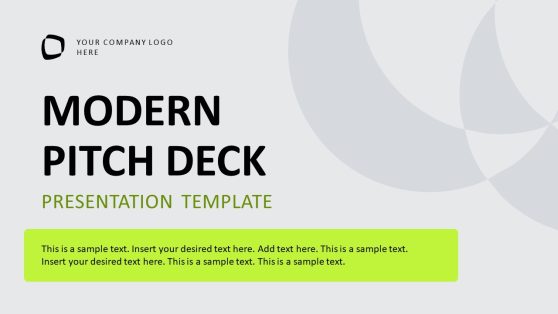 Engaging Modern Pitch Deck Template Layout