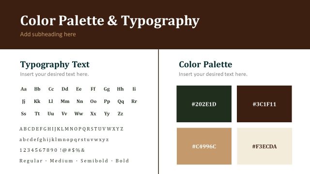 Color Palette & Typography Slide – Coffee Rebranding Slide Template