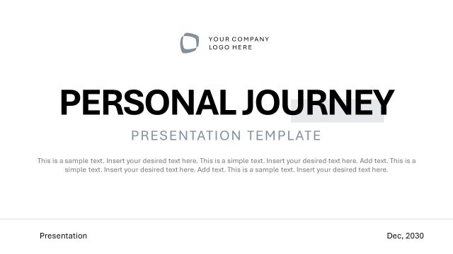 Personal Journey PowerPoint Template- Cover Slide