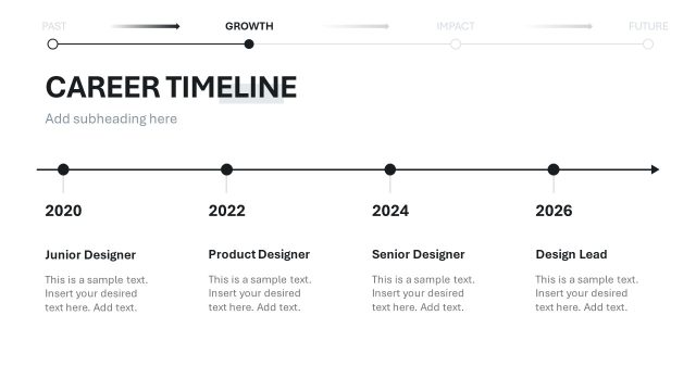 Horizontal Timeline Diagram for four Years