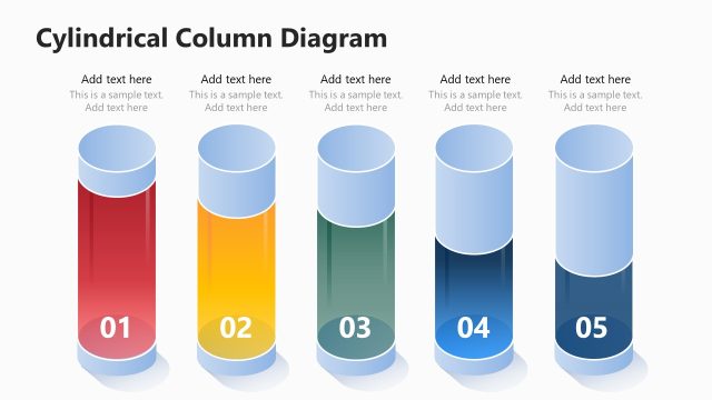 3D Cylindrical Columns PPT Infographics Layout