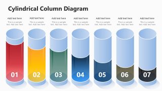 3D Cylindrical Columns Infographics Template Slide 