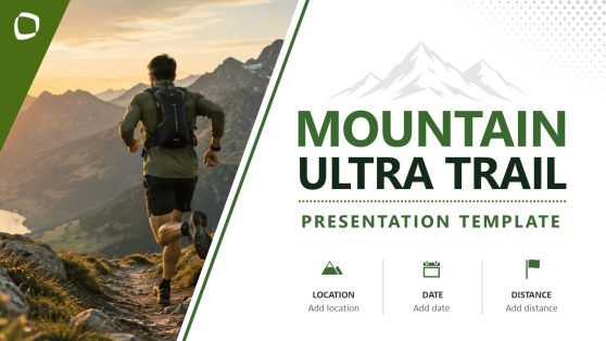 PPT Template Cover Slide - Mountain Ultra Trail Presentation