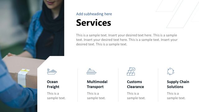 Services Slide – Global Shipping PPT Slide Template