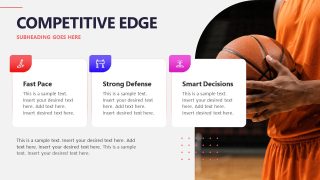 Three Competitive Edges Visualization - Basketball Sport Infographics Slide 