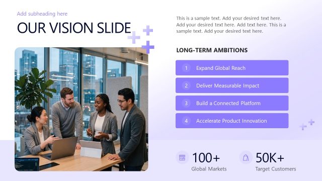 Our Vision Slide for Business Presentation – SaaS Company PPT Template