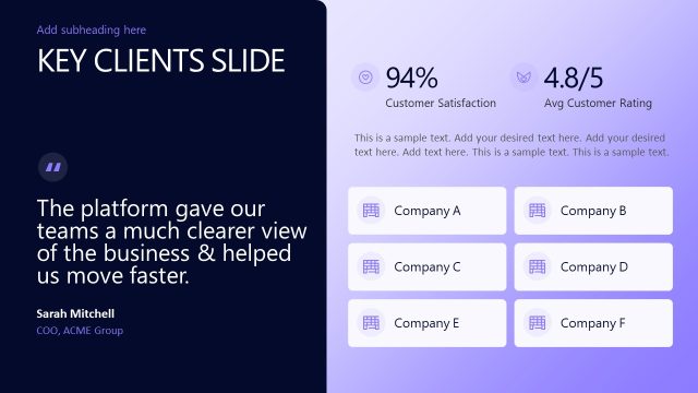Key Clients PowerPoint Slide – SaaS Company PPT Template