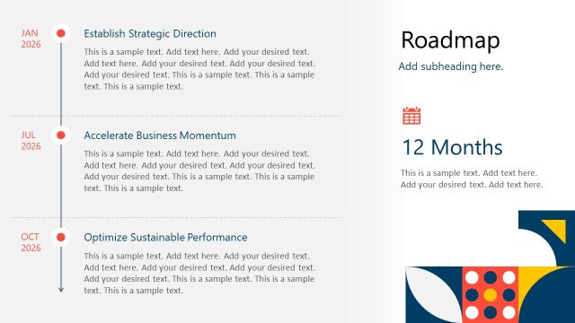 Strategic Roadmap and 12 Month Timeline Presentation Profile Template