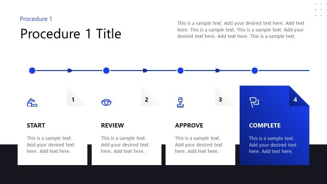 Procedure 1 Title Slide with Icons & Process Diagram