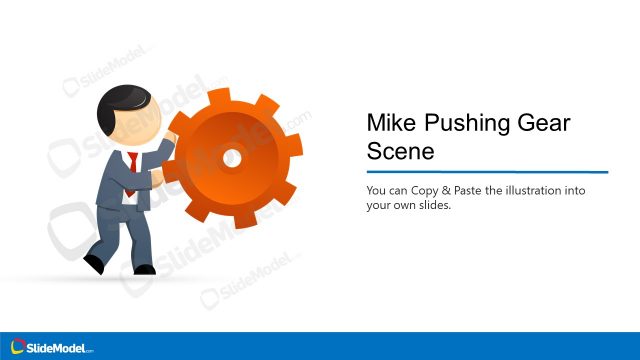 Mike Cartoon Character and Gear PPT