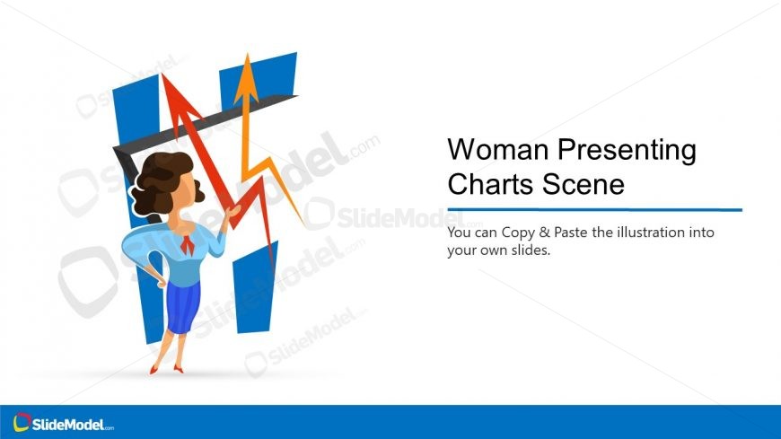 Data Chart Presentation Woman PPT