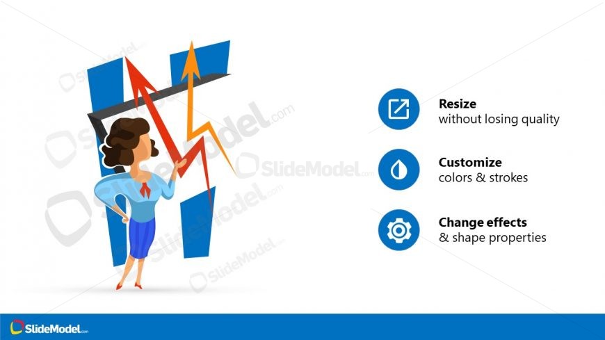 PowerPoint Layout of Woman Demonstrating Chart