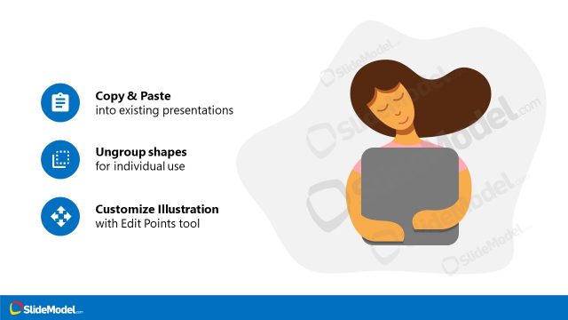 Business Woman and Laptop Scene PPT