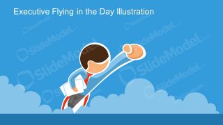 Superman Flying Businessman Template