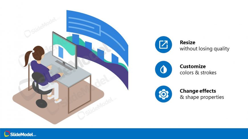 Executive Woman Isometric Design PowerPoint