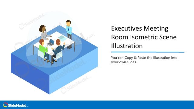 Executives Meeting Room Isometric Scene Illustration