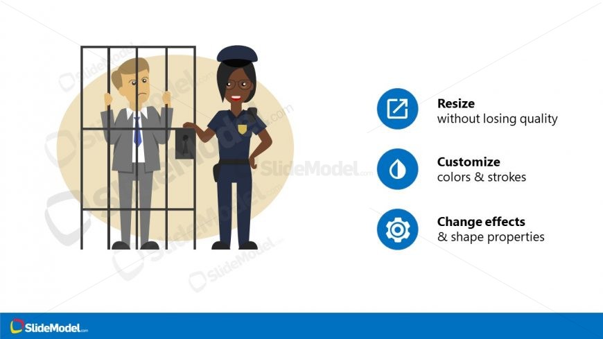 PowerPoint Police and Criminal Scene Illustration